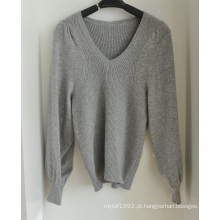 Mulheres Cashmere Blended Pullover Knitted Sweater